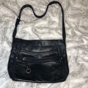 Stone Mountain Black Leather Adjustable Crossbody
